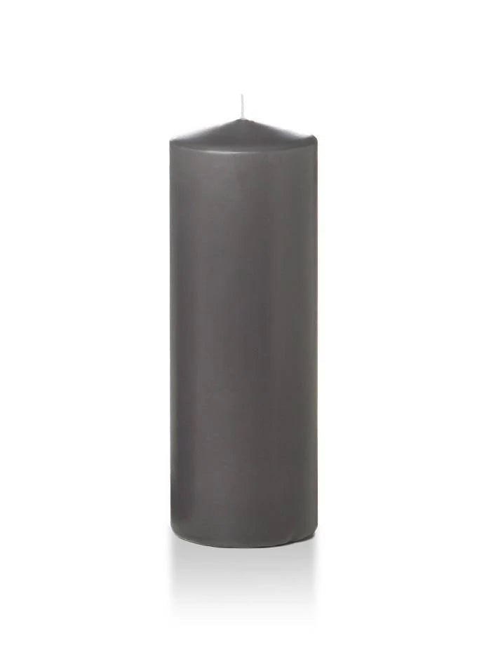 Gray Pillar Candles Set of 12 T337