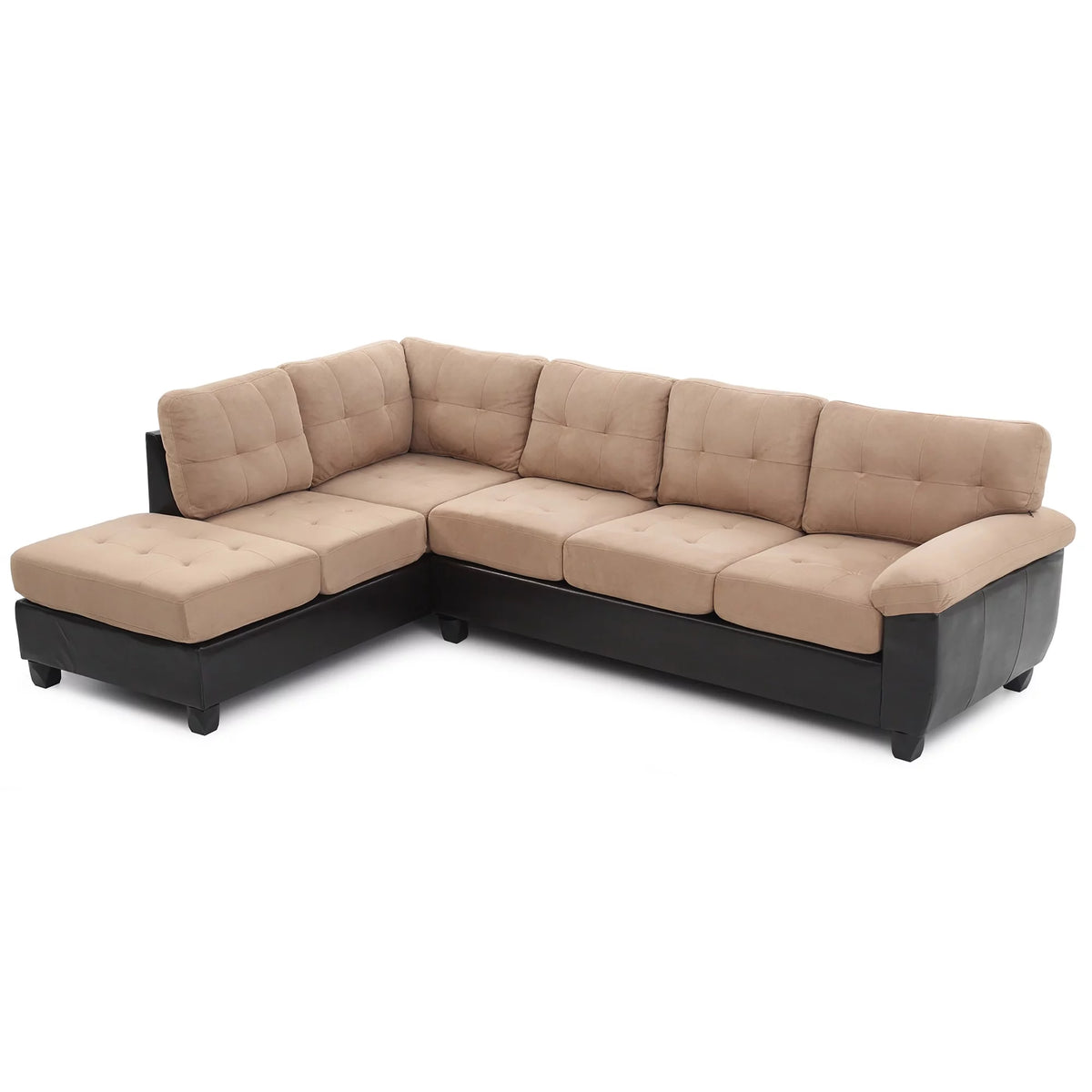 Mocha Faux Leather Sectional Sofa F20652