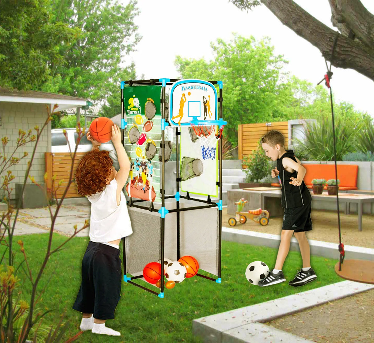 4 in 1 Basketball Football Baseball Soccer Game Set N26025