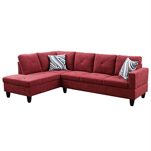 Red Flannelette 3-Piece Sofa Set B80167