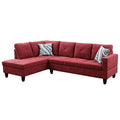 Red Flannelette 3-Piece Sofa Set B80167