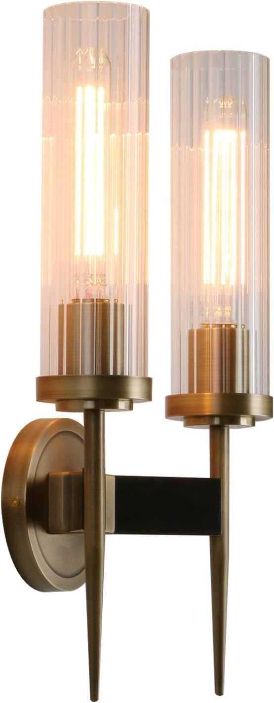 Vintage Bronze Single Wall Sconce with Clear Glass Shade S502