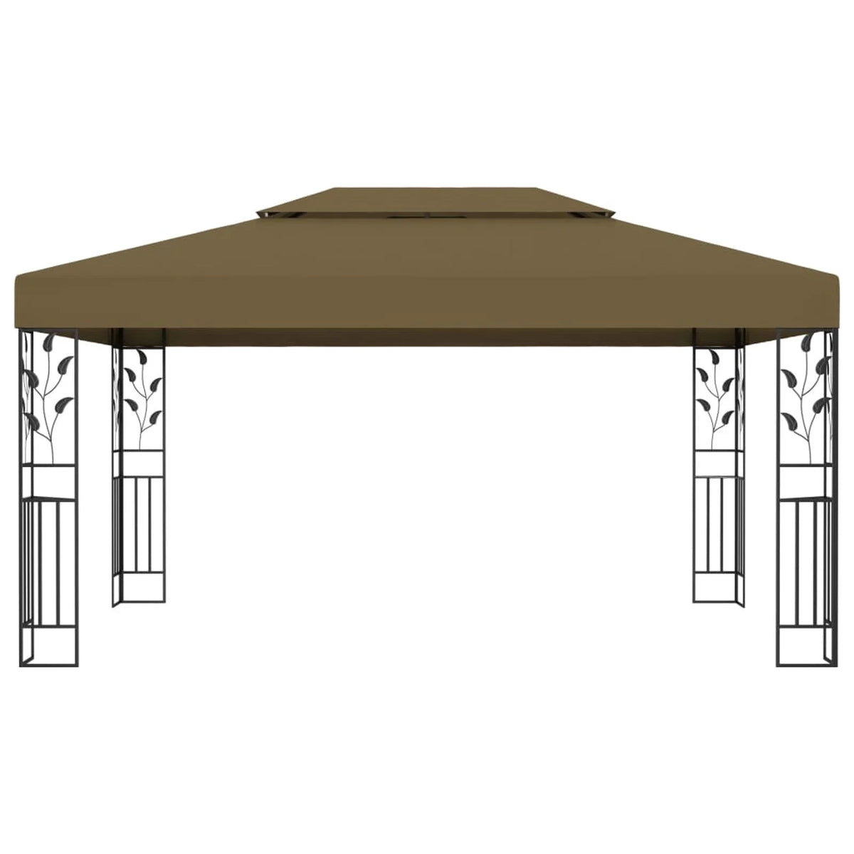 Taupe Steel Frame Outdoor Party Tent Gazebo Canopy Shelter 118.1 x 157.5 Inches O64132