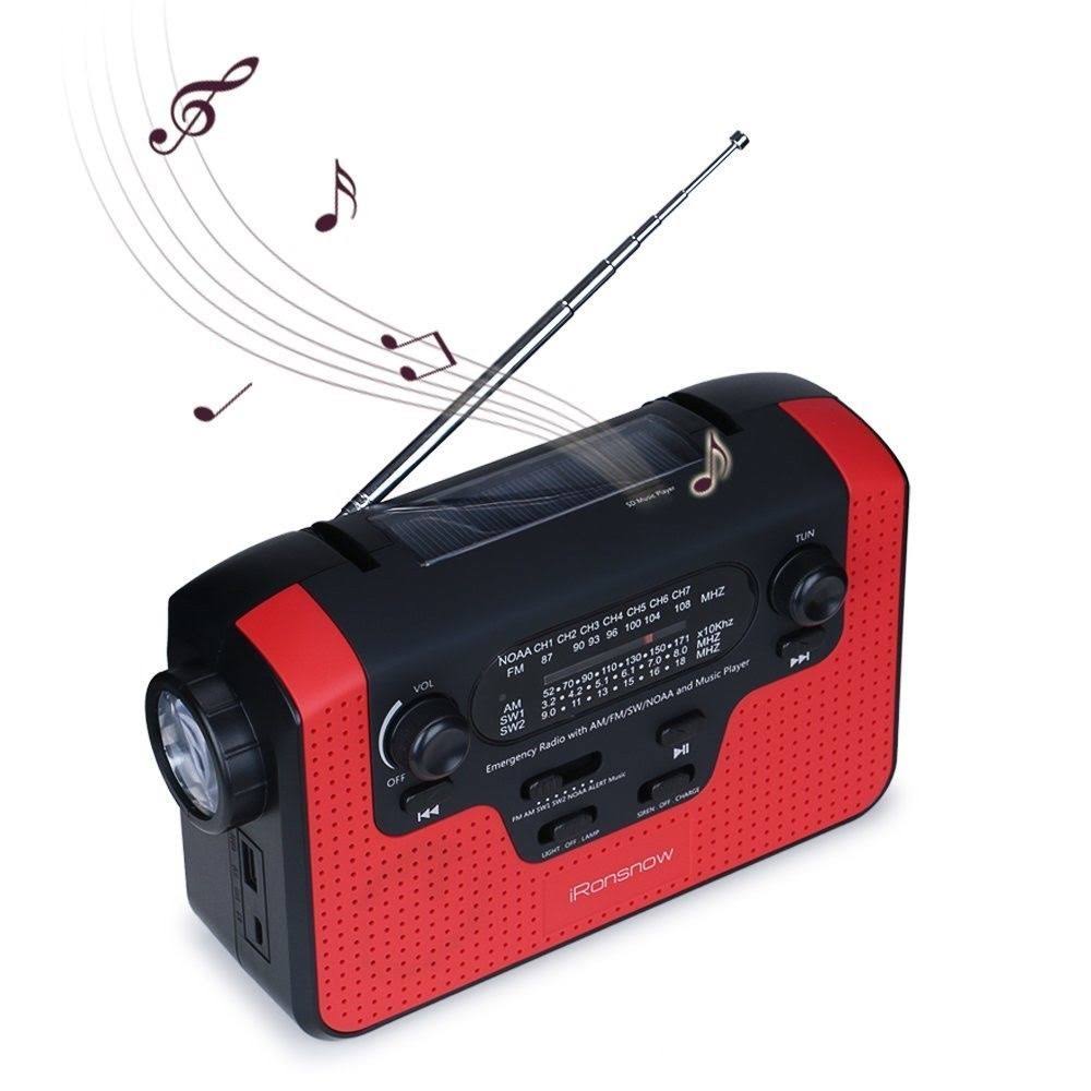 Solar Hand Crank Emergency AM/FM/SW/WB Radio with Alarm X829697