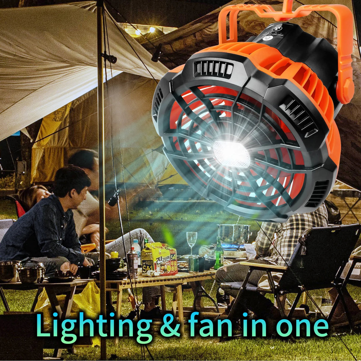 2-in-1 Camping Fan Lantern Power Bank P39810