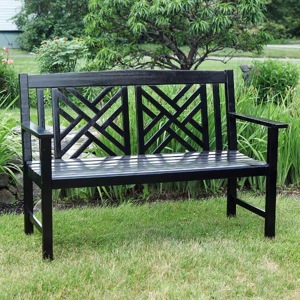 White Fretwork Bench S51340