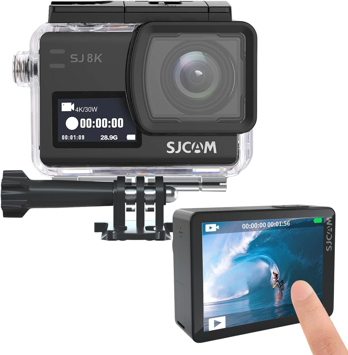 4K Action Camera 170 Degree Wide Angle 98FT Waterproof with Case F15395