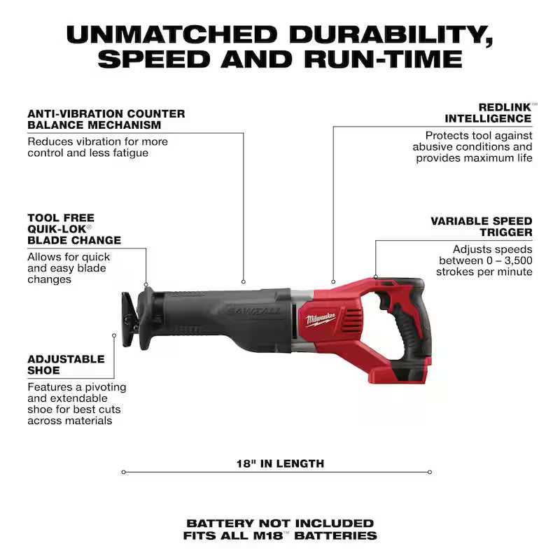 18V Cordless Reciprocating Saw I585