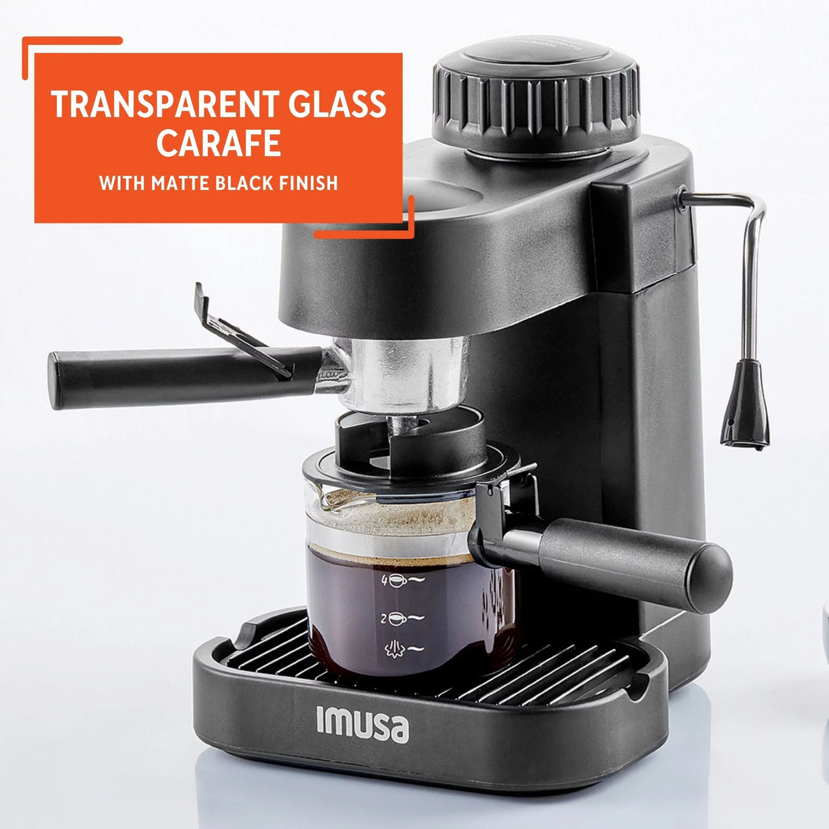 4 Cup Capacity Electric Espresso Cappuccino Maker 800 Watts Black M26639