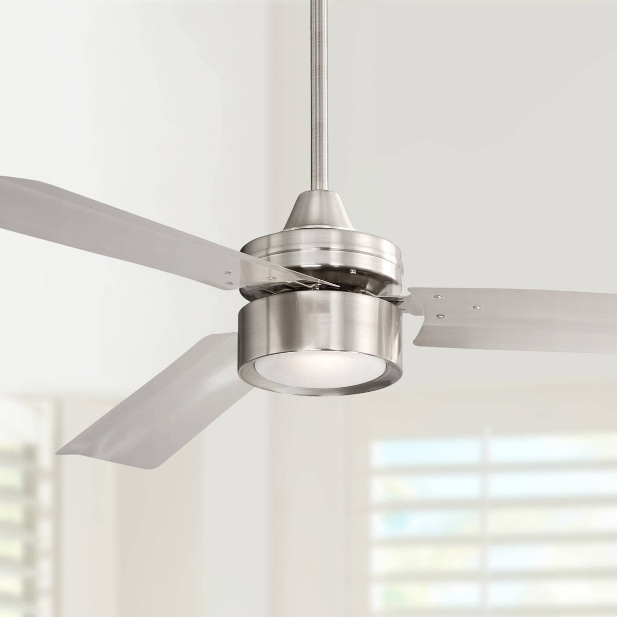 Brushed Nickel Indoor Ceiling Fan with Light LED Remote Control D6109