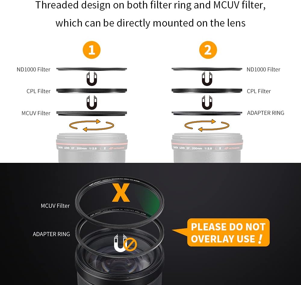 55mm Magnetic Lens Filter Kit with MCUV CPL ND1000 F59701