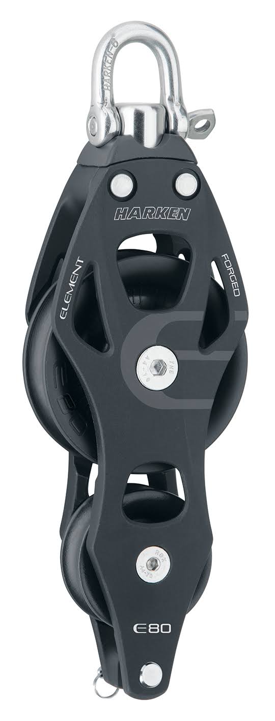 80 mm Aluminum Fiddle Block with Swivel and Becket C651603