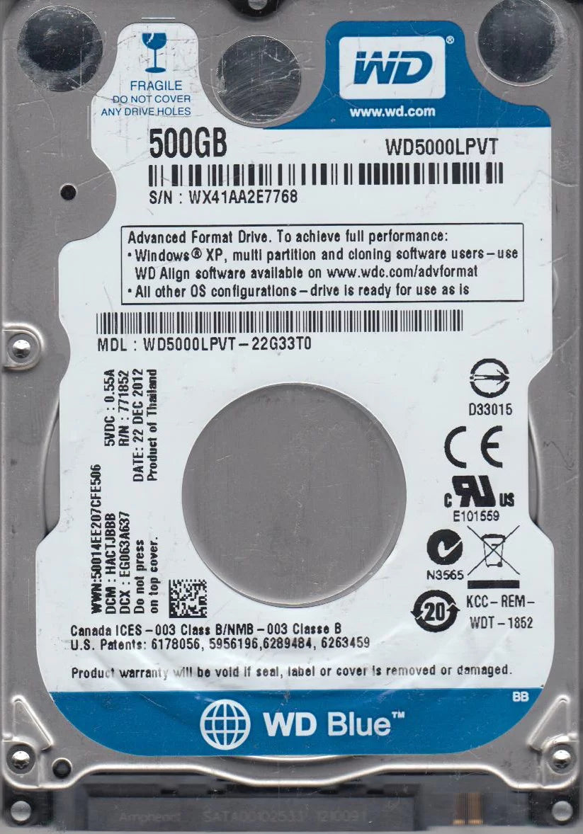 500GB SATA 2.5 Hard Drive R5747