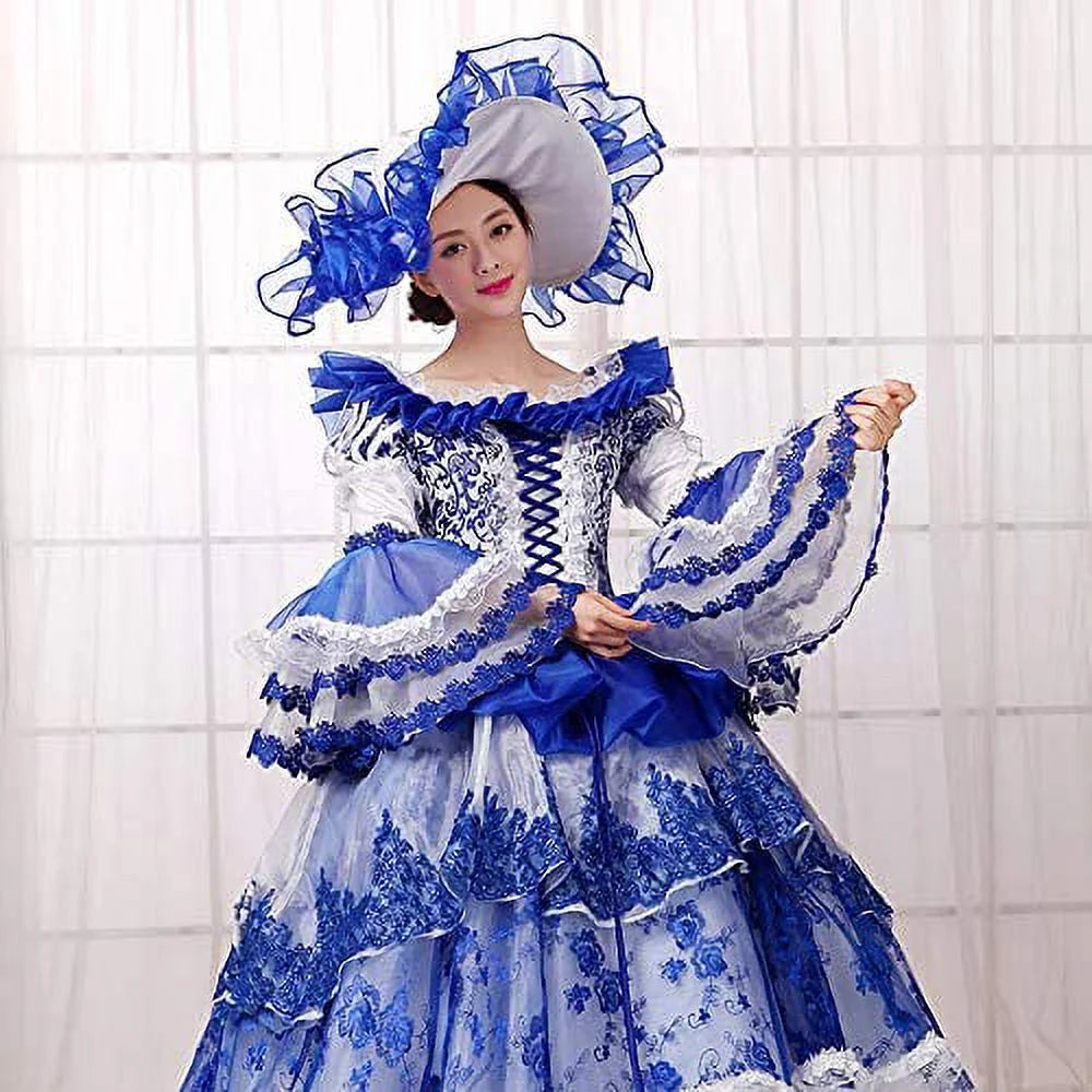 Rococo Baroque Marie Antoinette Dresses 18th Century Renaissance Costumes Historical Period Dress Ball Gown H987