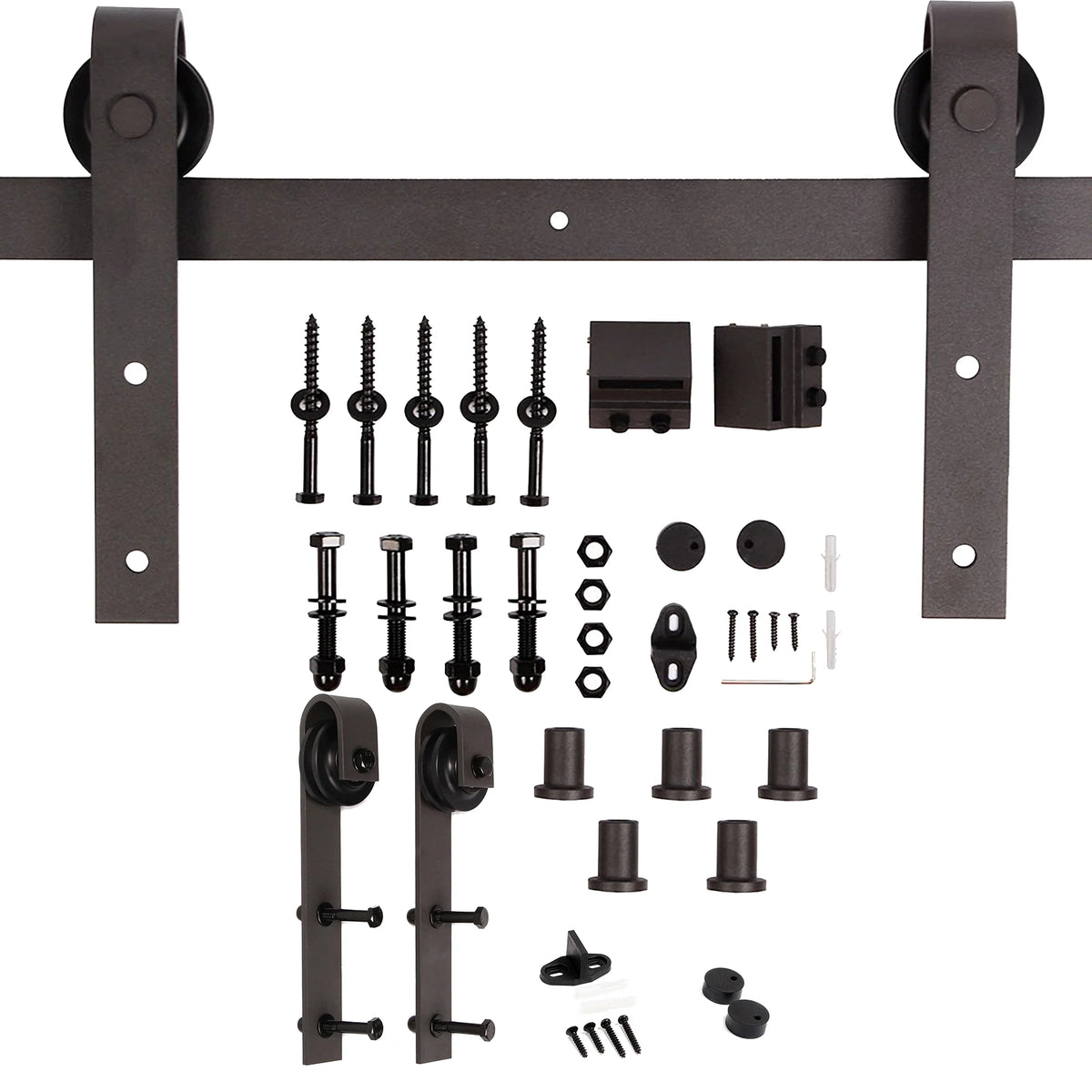 French Gray/Carbon Gray Knotty Pine Wood Sliding Barn Door With Installation Hardware Kit P2066