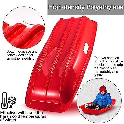 Flexible Plastic Snow Sled with Pull Rope for 1-2 Rider I1868