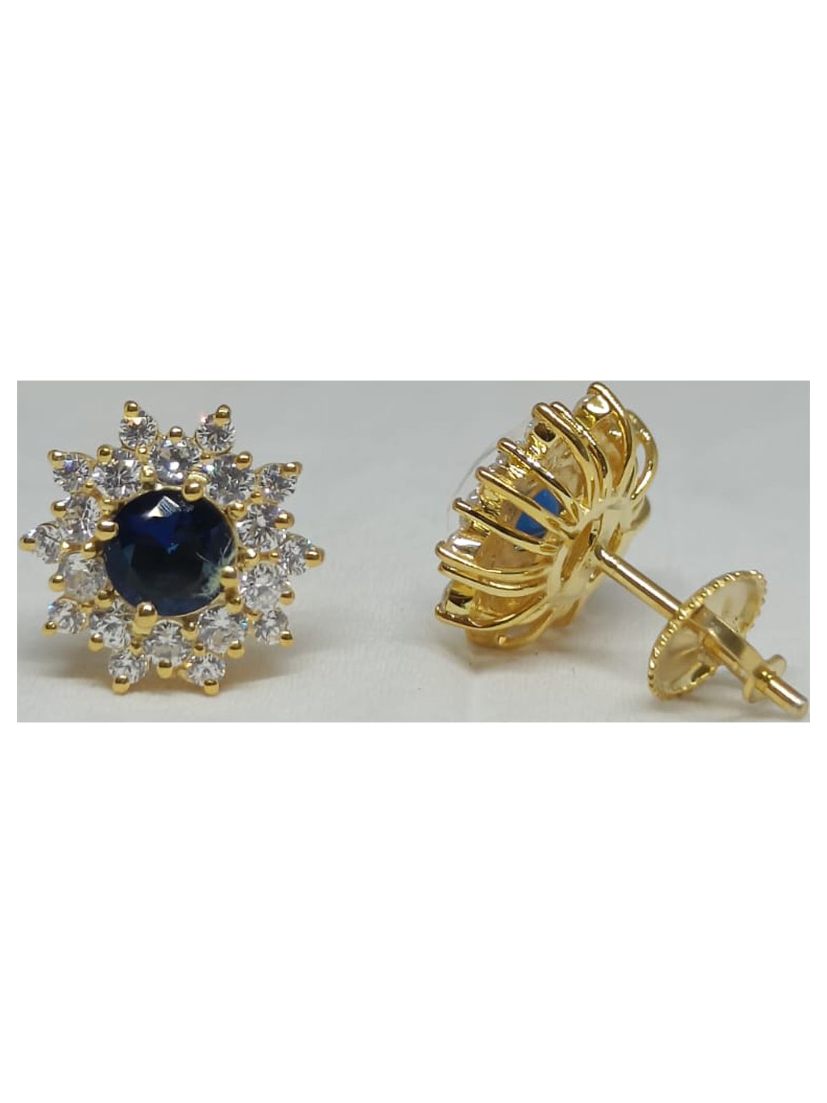 14k Yellow Gold Plated Flower Shape Stud Earring I3057