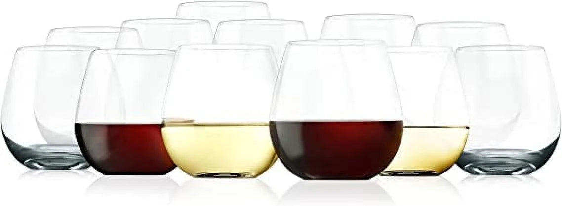 Stemless Wine Glasses Set of 12 U24017