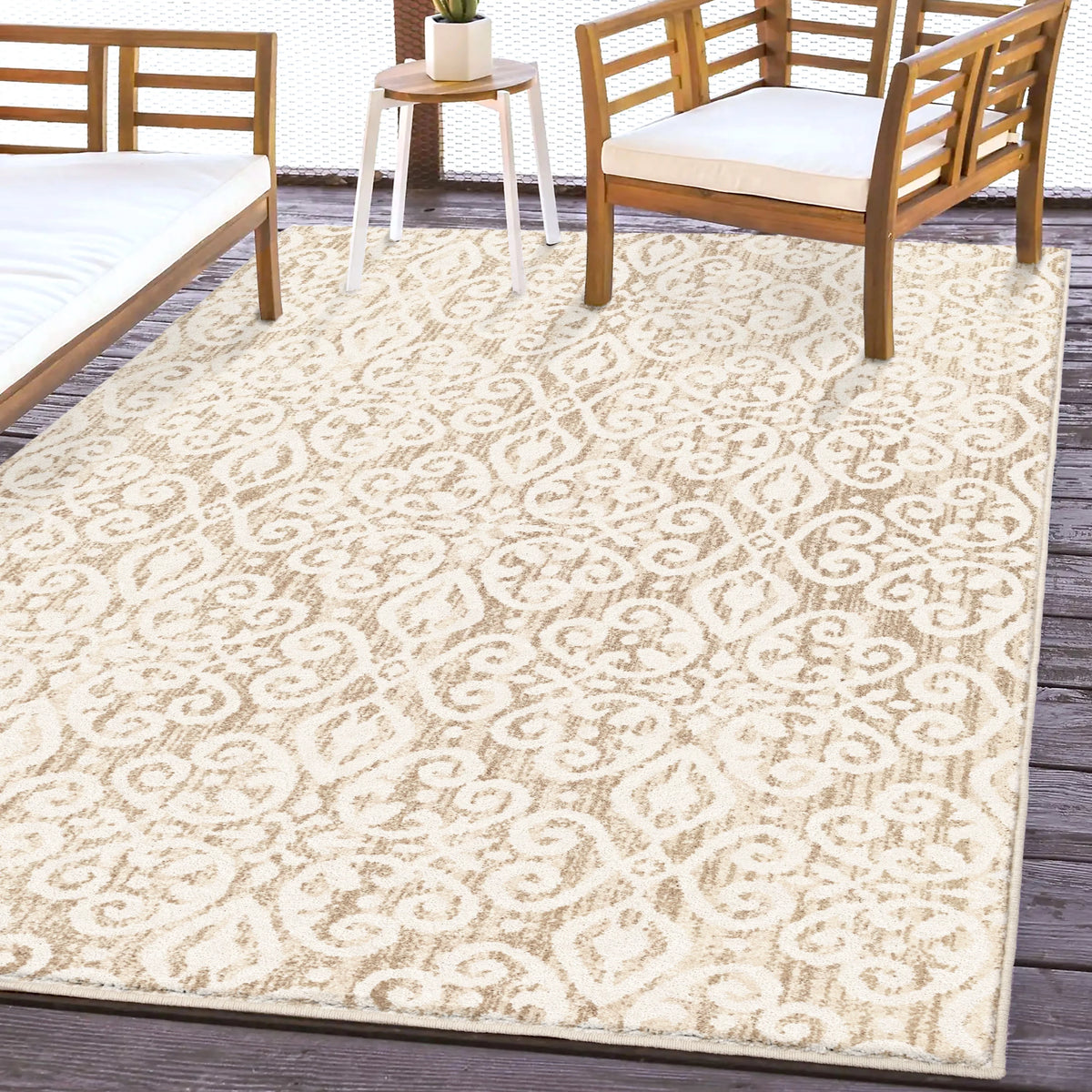 Beige Outdoor Rug I444