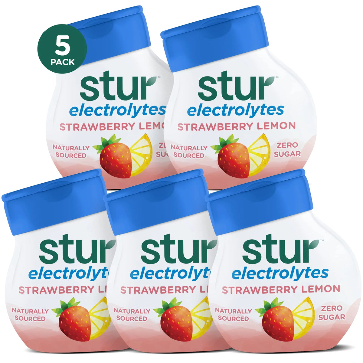 Strawberry Lemon Electrolyte Water Enhancer, 5 Bottles F808