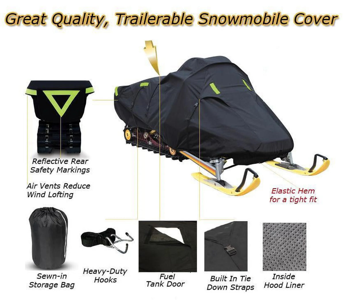 Trailerable 600 Denier Snowmobile Cover I931