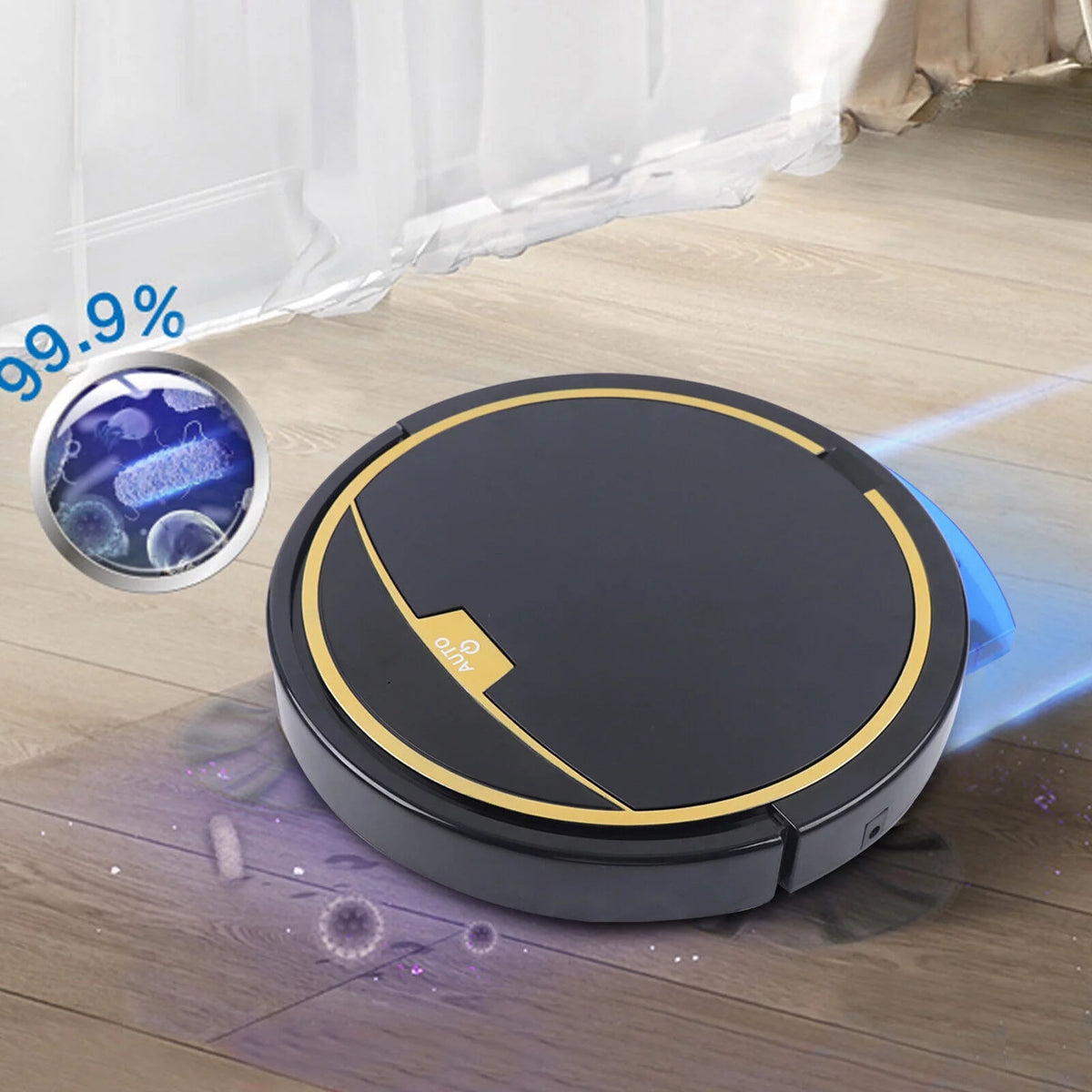 15W Rechargeable Black Robot Vacuum Cleaner 3in1 X803