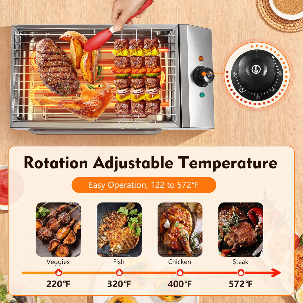 1800W Electric Grill Smokeless Barbecue Grill R54258