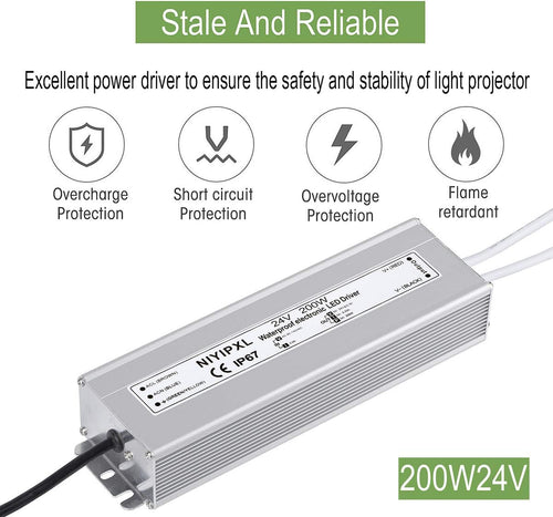 200 Watts 24V DC Waterproof IP67 LED Power Supply K488