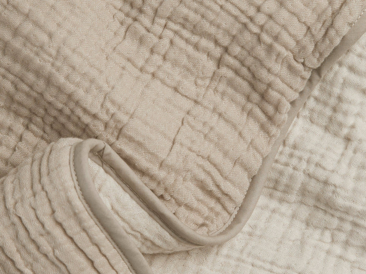 Twin/Twin XL Cotton Quilt in Natural/Ivory E3143