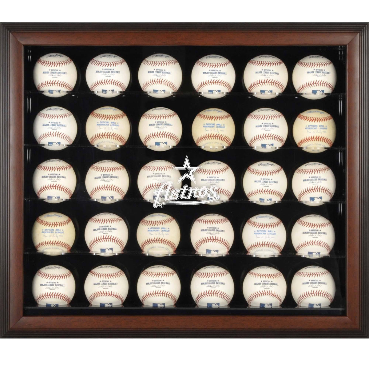 Brown Framed 30-Ball Display Case N38303