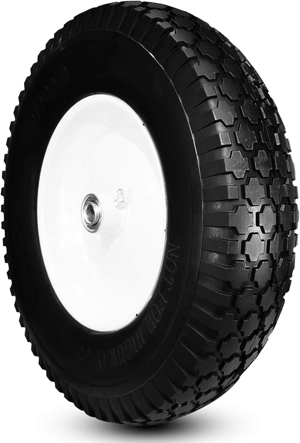 Black 4.80/4.00-8 Flat Free Wheelbarrow Tire with Steel Rim X8701