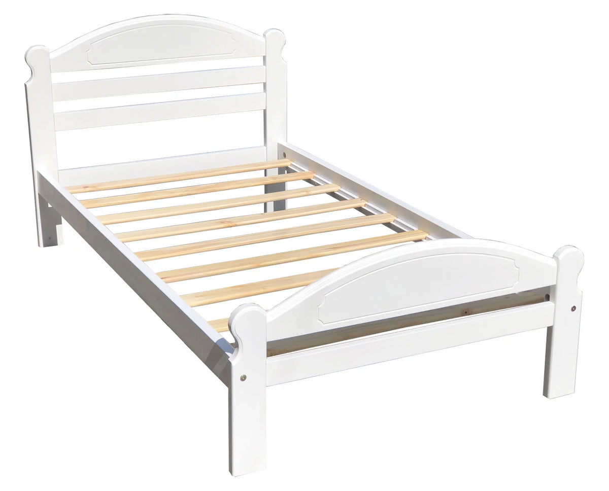 White Twin Wood Platform Bed D5798