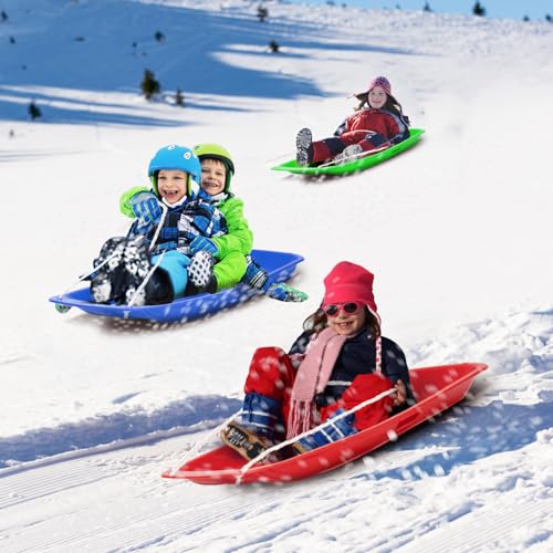 Flexible Plastic Snow Sled with Pull Rope for 1-2 Rider I1868