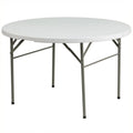 60.5" Round Granite Folding Table in White P71756