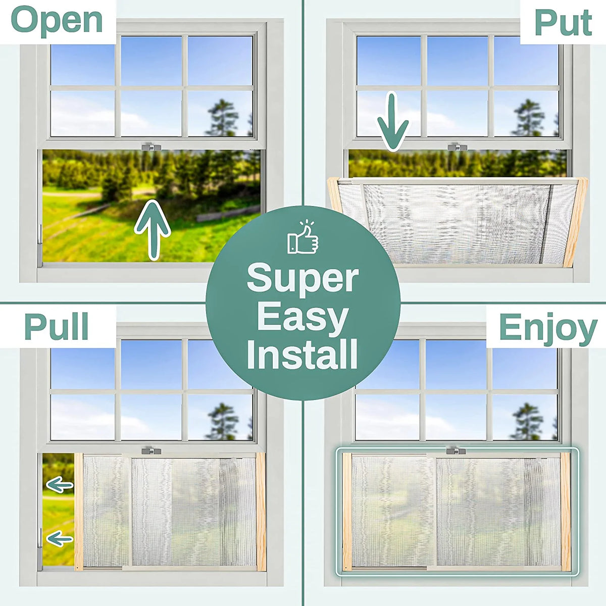2-Pack Adjustable Horizontal Window Screen 21-37 inches Wide, 18 Inch High H1474
