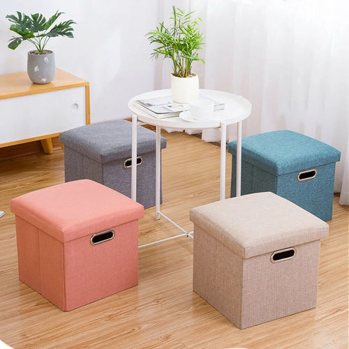 11.8'' Linen Foldable Storage Ottoman K730275
