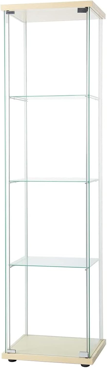 Black 4 Layers Glass Display Cabinet with Door E6945
