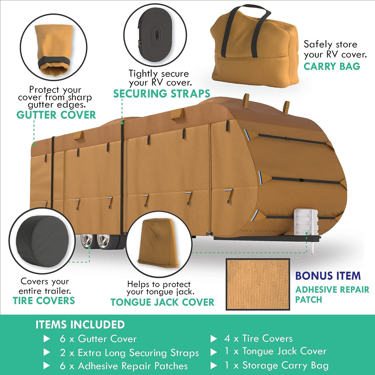 22'-24' RV Trailer Covers with Storage Bag Y541402