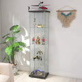 Black 4 Layers Glass Display Cabinet with Door E6945