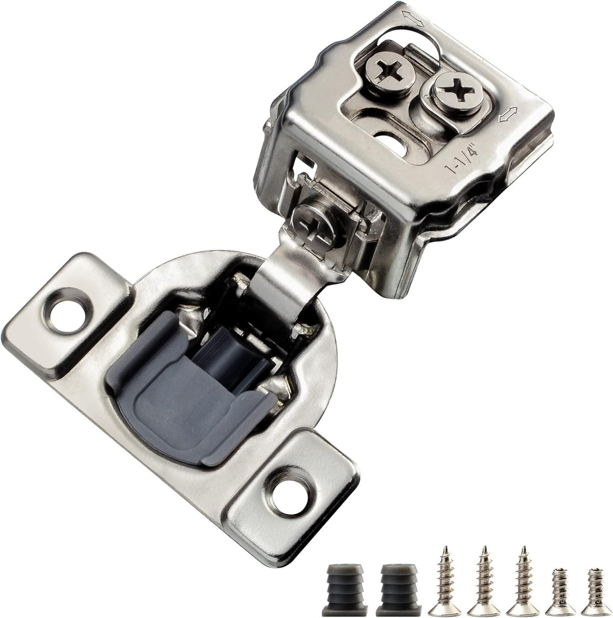 50 Pack Soft Close Cabinet Hinges, 1 1/4 Overlay, 105 Degree R964