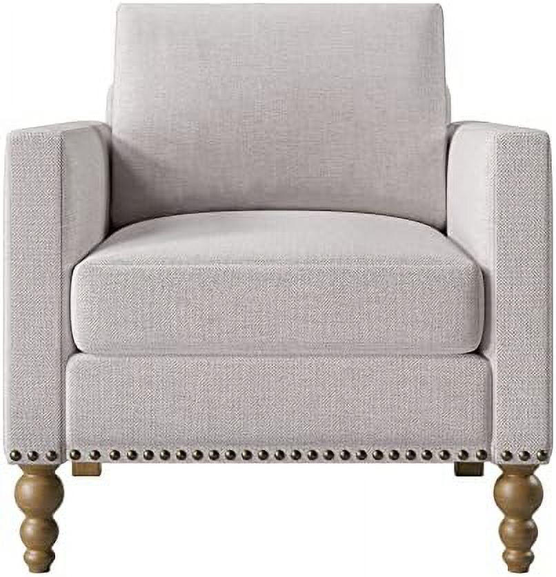 Blue Linen Tufted Recliner Single Sofa O715634