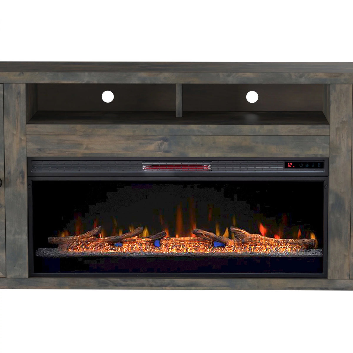 85 inch Rustic Solid Wood Fireplace TV Stand Z7855