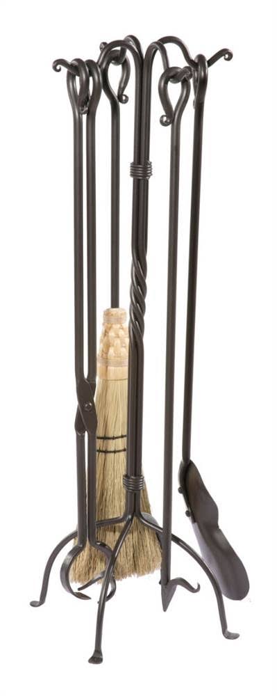 Shepherd&s Crook Fire Tool Set with Natural Broom Y68938