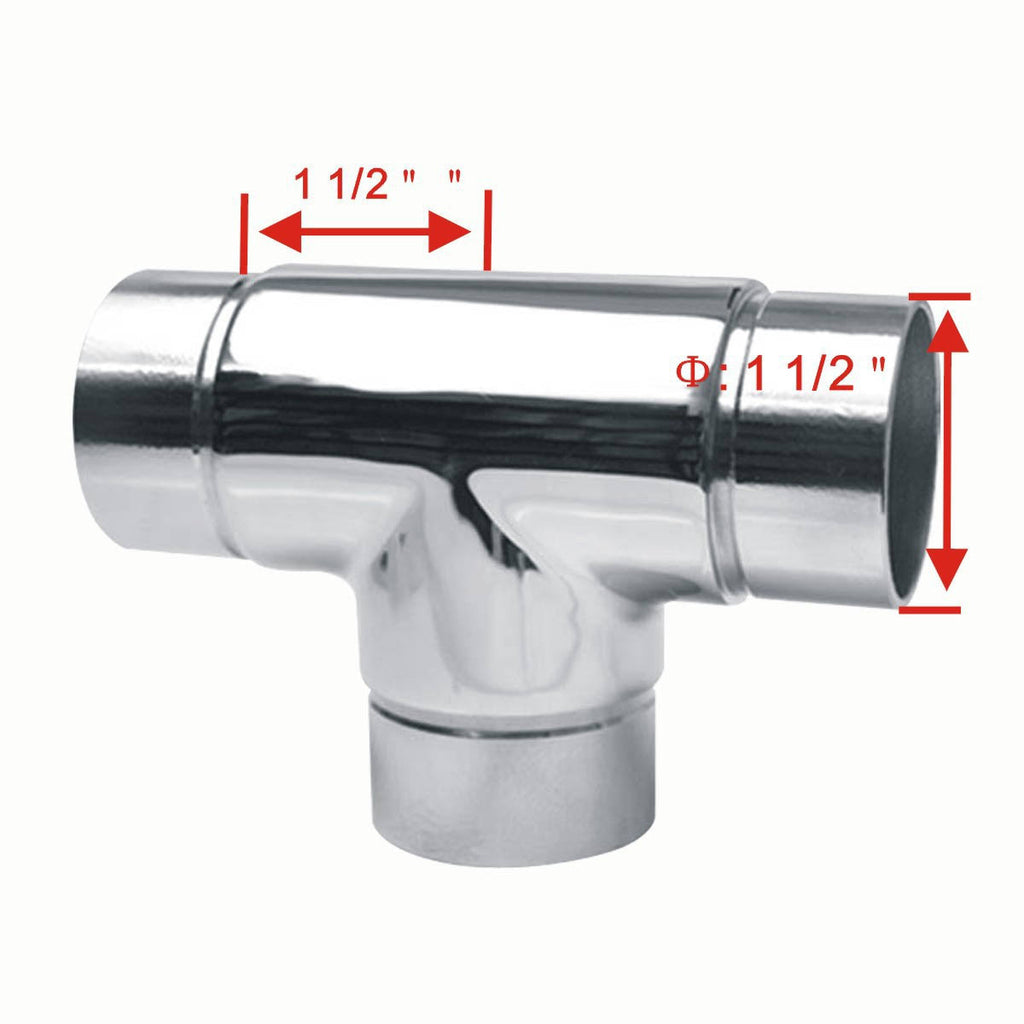 10 1.5x22 Tee Handrail Fitting Stainless Connector I86972