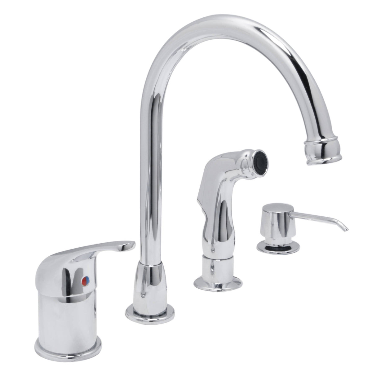 Single Handle Kitchen Faucet with Side Spray Chrome Y51638