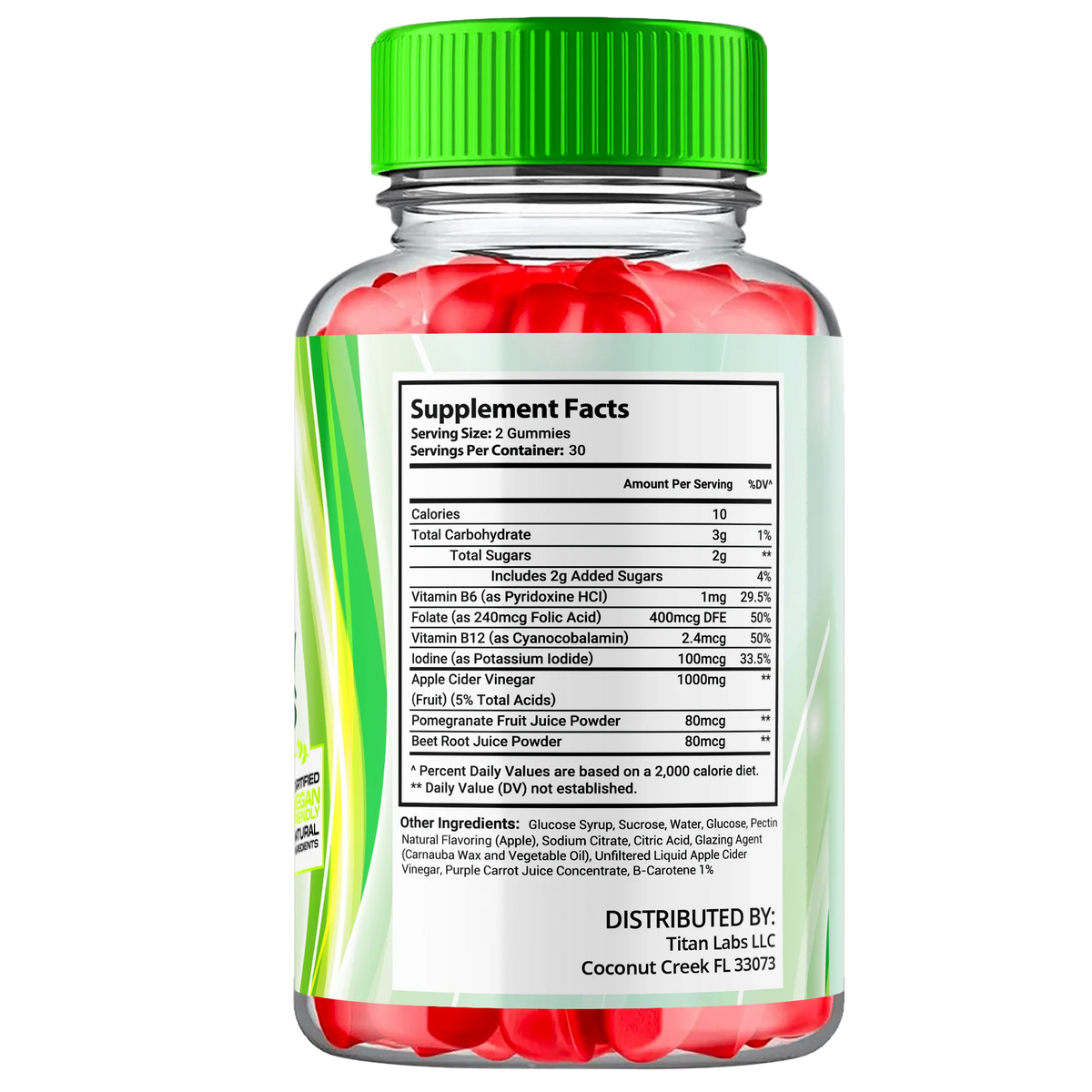 Apple Cider Vinegar Gummies with Folic Acid 300 Gummies N57365