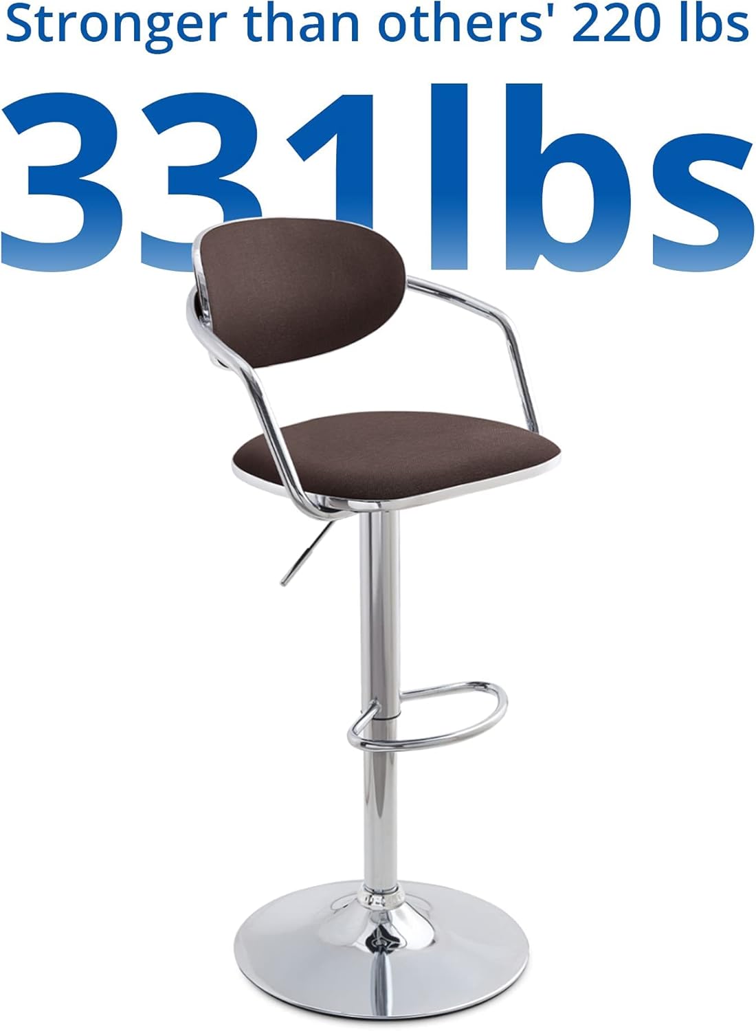 Bar Stools Set of 2, Counter Height, Fabric, Swivel Metal, Light Brown K3862