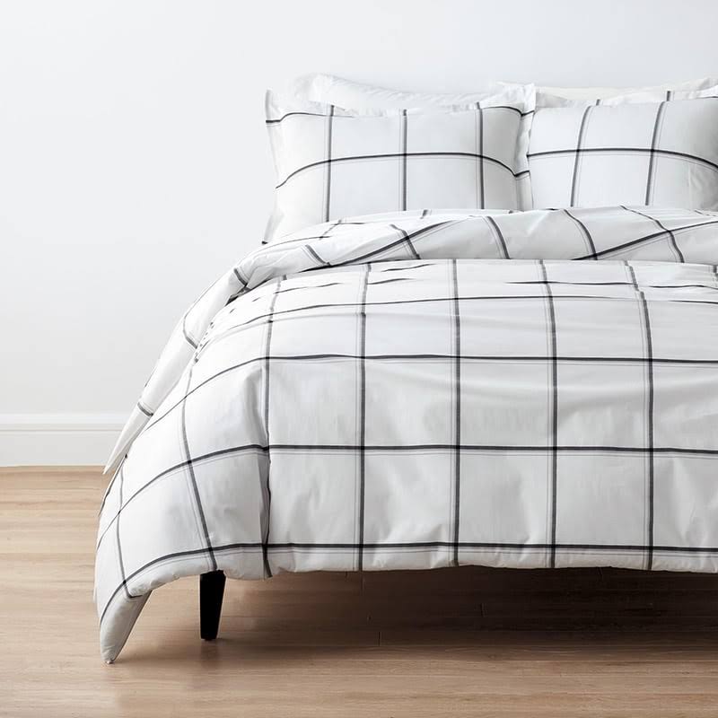 Gray Multi Twin Percale Duvet Cover U316261