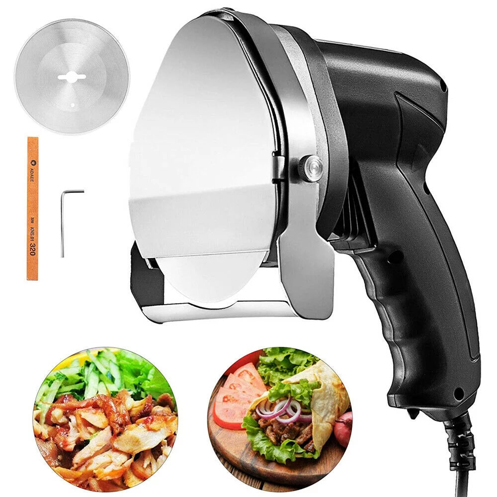 110V Electric Shawarma Knife 80W Stainless Steel 2800 RPM with 2 Blades N17490