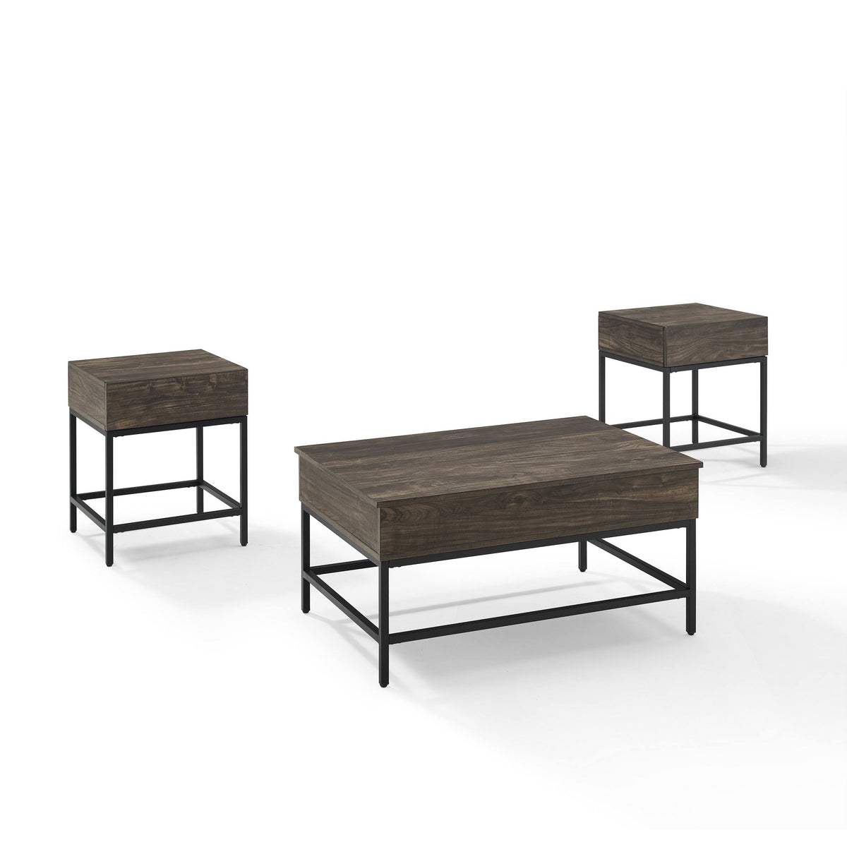 3PC Brown Ash Coffee Table Set F20280